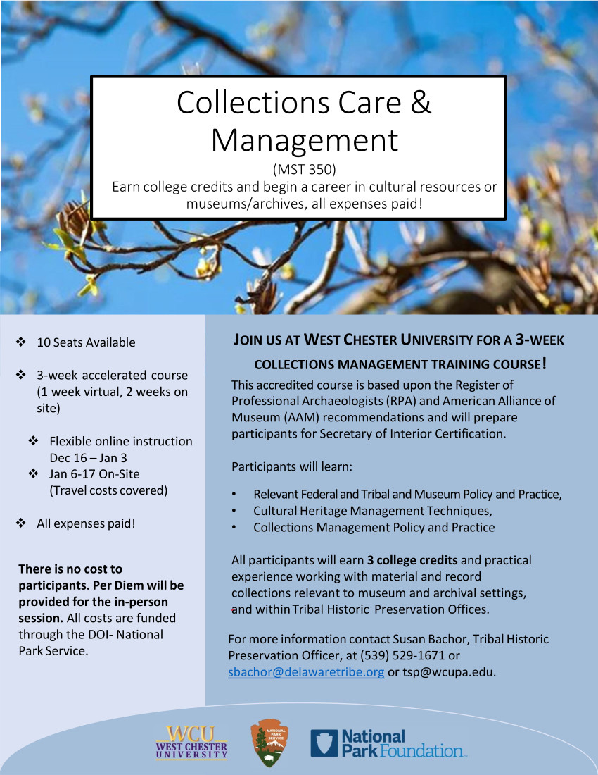 Flyer for Collections Care & Management Training