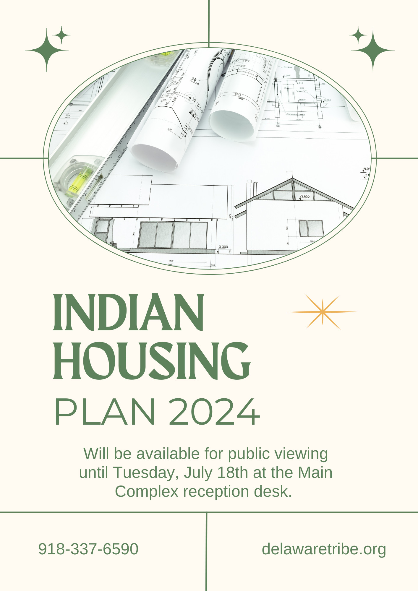 The 2024 Indian Housing Plan will be available for public viewing until Tuesday, July 18 at the Main Complex Reception Desk