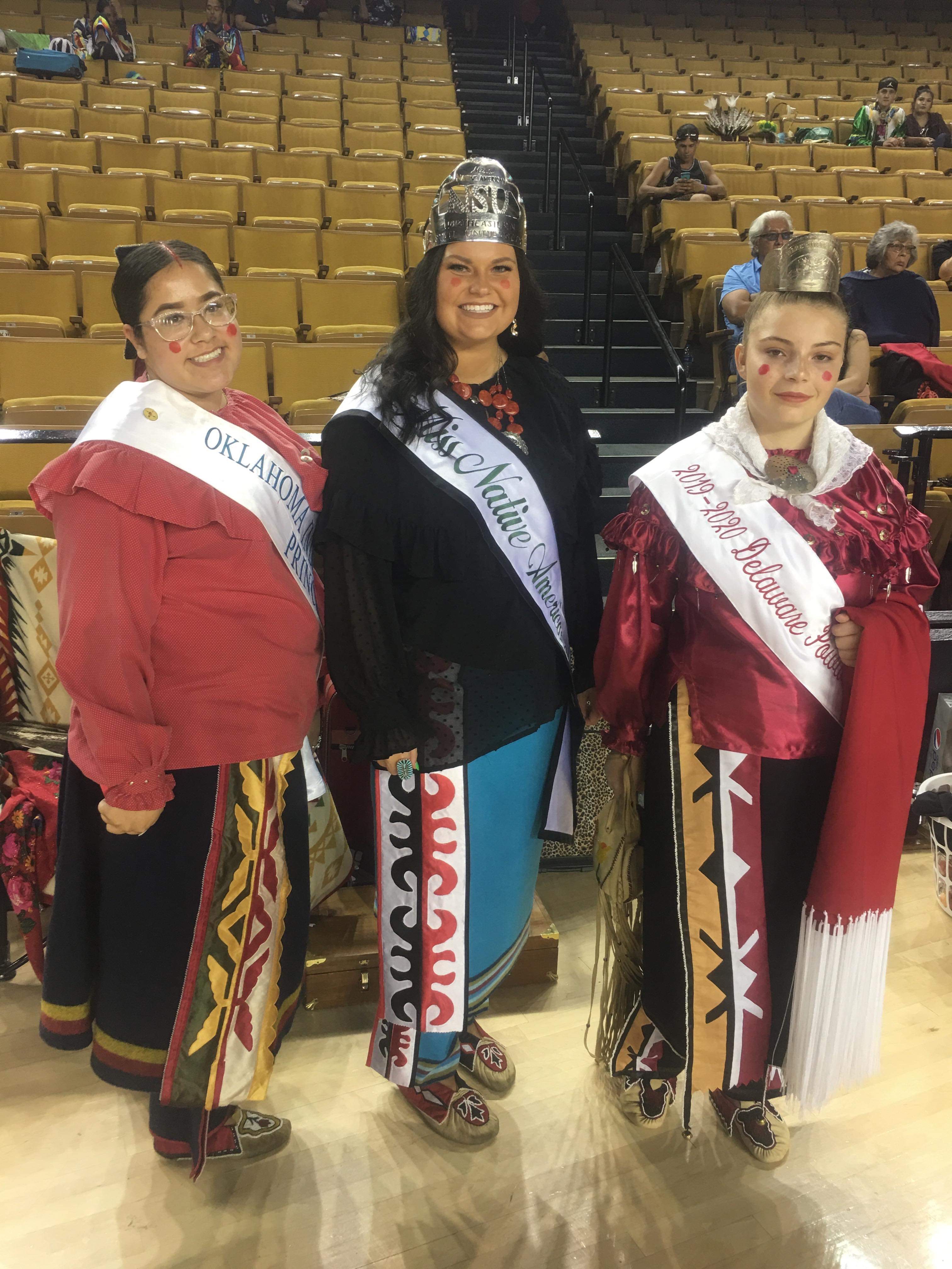 Delaware princesses at Intertribal Indian Club of Tulsa Pow Wow